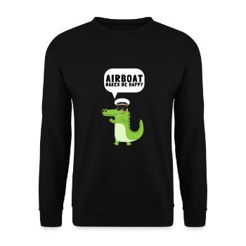 Airboat Swamp Hydroplane Fanboat Airboating Hover - Unisex Sweatshirt - black - Front - Alina (178cm) & Michal (187cm)
