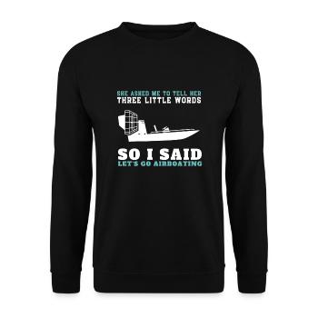 Airboat Swamp Hydroplane Fanboat Airboating Hover - Unisex Sweatshirt - black - Front - Alina (178cm) & Michal (187cm)