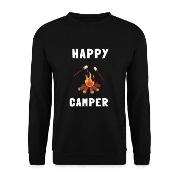 Marshmallow Sandwich Camper Smore Hiking Campfire - Unisex Pullover - Schwarz - Vorne - Alina (178cm) & Michal (187cm)