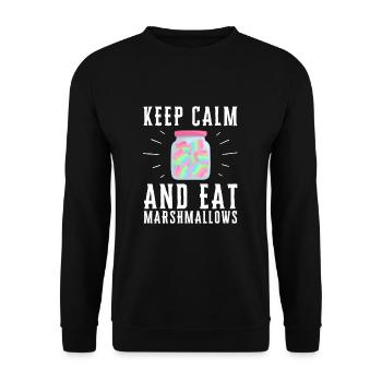 Marshmallow Sandwich Camper Smore Hiking Campfire - Unisex Pullover - Schwarz - Vorne - Alina (178cm) & Michal (187cm)