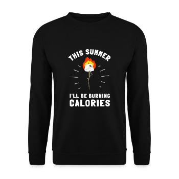 Marshmallow Sandwich Camper Smore Hiking Campfire - Unisex Pullover - Schwarz - Vorne - Alina (178cm) & Michal (187cm)