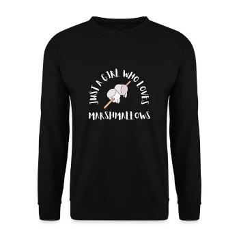 Marshmallow Sandwich Camper Smore Hiking Campfire - Unisex Pullover - Schwarz - Vorne - Alina (178cm) & Michal (187cm)