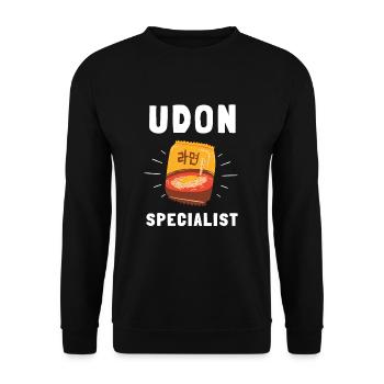 Udon Japanese Noodles Ramen Asian Noodle Box - Unisex Sweatshirt - black - Front - Alina (178cm) & Michal (187cm)