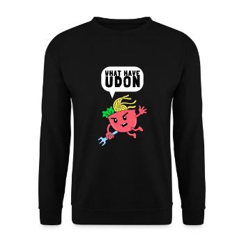 Udon Japanese Noodles Ramen Asian Noodle Box - Unisex Sweatshirt - black - Front - Alina (178cm) & Michal (187cm)