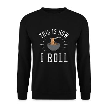 Udon Japanese Noodles Ramen Asian Noodle Box - Unisex Sweatshirt - black - Front - Alina (178cm) & Michal (187cm)