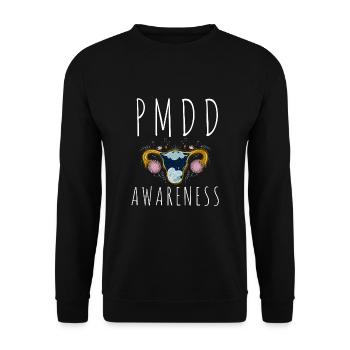 PMDD Awareness Premenstrual Syndrome Menstrual - Unisex Pullover - Schwarz - Vorne - Alina (178cm) & Michal (187cm)