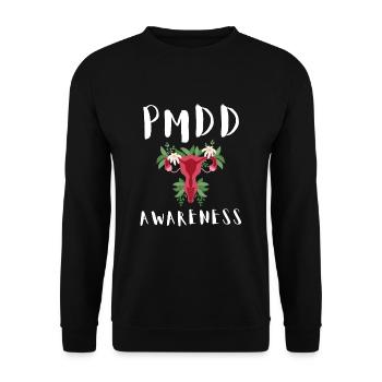 PMDD Awareness Premenstrual Syndrome Menstrual - Unisex Pullover - Schwarz - Vorne - Alina (178cm) & Michal (187cm)