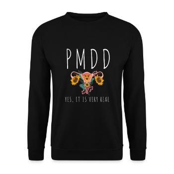 PMDD Awareness Premenstrual Syndrome Menstrual - Unisex Pullover - Schwarz - Vorne - Alina (178cm) & Michal (187cm)