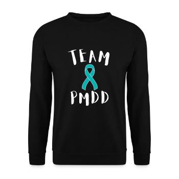 PMDD Awareness Premenstrual Syndrome Menstrual - Unisex Pullover - Schwarz - Vorne - Alina (178cm) & Michal (187cm)