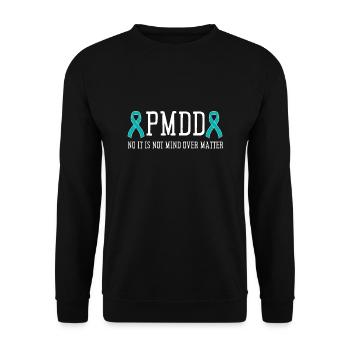 PMDD Awareness Premenstrual Syndrome Menstrual - Unisex Pullover - Schwarz - Vorne - Alina (178cm) & Michal (187cm)