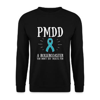 PMDD Awareness Premenstrual Syndrome Menstrual - Unisex Pullover - Schwarz - Vorne - Alina (178cm) & Michal (187cm)