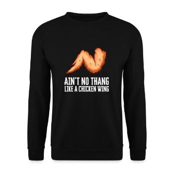 Chicken Wings Fried Chicken And Chicken Nuggets - Unisex Pullover - Schwarz - Vorne - Alina (178cm) & Michal (187cm)