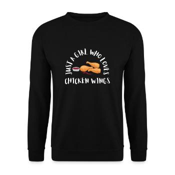 Chicken Wings Fried Chicken And Chicken Nuggets - Unisex Pullover - Schwarz - Vorne - Alina (178cm) & Michal (187cm)