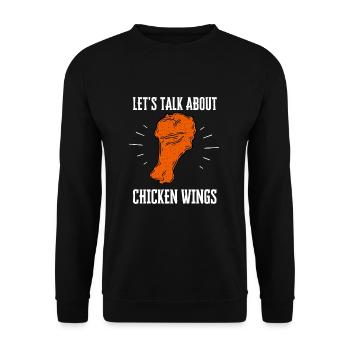Chicken Wings Fried Chicken And Chicken Nuggets - Unisex Pullover - Schwarz - Vorne - Alina (178cm) & Michal (187cm)
