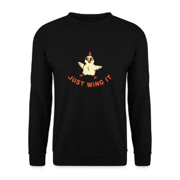 Chicken Wings Fried Chicken And Chicken Nuggets - Unisex Pullover - Schwarz - Vorne - Alina (178cm) & Michal (187cm)