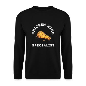 Ailes de poulet Poulet frit et pépites de poulet - Sweat-shirt Unisexe - noir - Devant - Alina (178cm) & Michal (187cm)