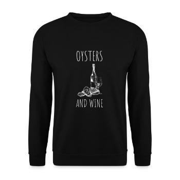 Oyster Shuck Shucking Seafood And Clam Digger - Unisex Sweatshirt - black - Front - Alina (178cm) & Michal (187cm)