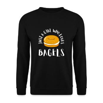 Sesame Bagel New York Jewish Deli - Unisex Pullover - Schwarz - Vorne - Alina (178cm) & Michal (187cm)