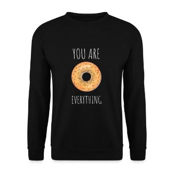 Sesame Bagel New York Jewish Deli - Unisex Pullover - Schwarz - Vorne - Alina (178cm) & Michal (187cm)