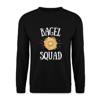 Sesame Bagel New York Jewish Deli - Unisex Pullover - Schwarz - Vorne - Alina (178cm) & Michal (187cm)