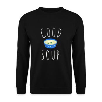 Soupe en conserve Liquide Nourriture Cook Restaurant Gourmand - Sweat-shirt Unisexe - noir - Devant - Alina (178cm) & Michal (187cm)