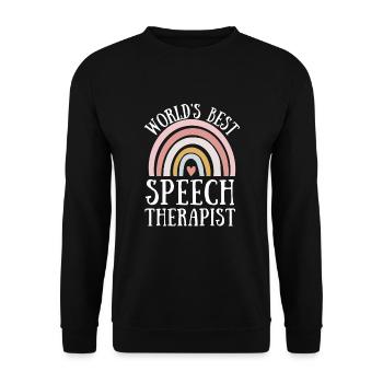 Speech Language Pathologist Speech Therapy SLP - Unisex Pullover - Schwarz - Vorne - Alina (178cm) & Michal (187cm)