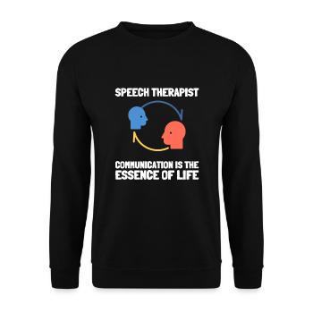 Speech Language Pathologist Speech Therapy SLP - Unisex Pullover - Schwarz - Vorne - Alina (178cm) & Michal (187cm)