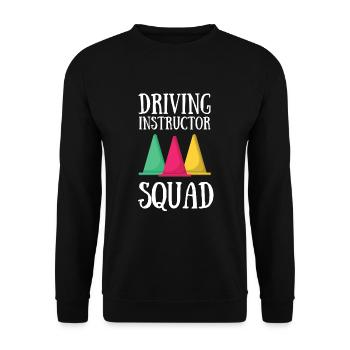 Instructeur de conduite Conducteur Examen de stationnement de voiture Conduite - Sweat-shirt Unisexe - noir - Devant - Alina (178cm) & Michal (187cm)