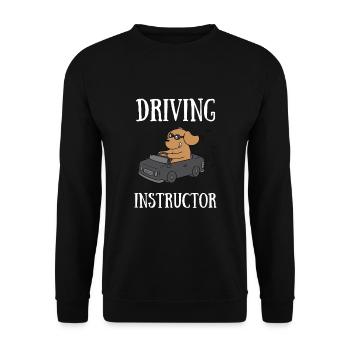 Instructeur de conduite Conducteur Examen de stationnement de voiture Conduite - Sweat-shirt Unisexe - noir - Devant - Alina (178cm) & Michal (187cm)
