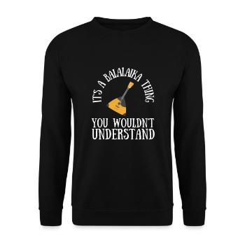 Balalaika Guitar Ukulele Baglama Russian Folk - Unisex Pullover - Schwarz - Vorne - Alina (178cm) & Michal (187cm)