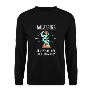 Balalaika Guitar Ukulele Baglama Russian Folk - Unisex Pullover - Schwarz - Vorne - Alina (178cm) & Michal (187cm)