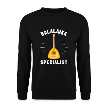 Balalaika Guitar Ukulele Baglama Russian Folk - Unisex Pullover - Schwarz - Vorne - Alina (178cm) & Michal (187cm)