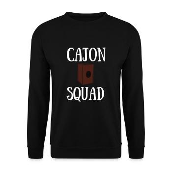 Cajon Box Drum Instrument Peruvian Cajon - Unisex Pullover - Schwarz - Vorne - Alina (178cm) & Michal (187cm)