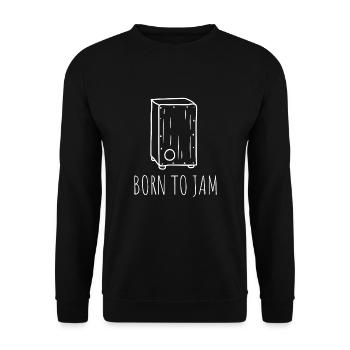 Cajon Box Drum Instrument Peruvian Cajon - Unisex Sweatshirt - black - Front - Alina (178cm) & Michal (187cm)