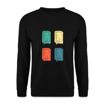 Cajon Box Drum Instrument Peruvian Cajon - Unisex Pullover - Schwarz - Vorne - Alina (178cm) & Michal (187cm)