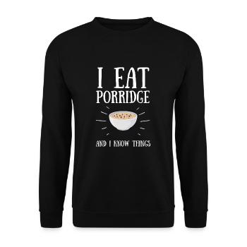 Porridge Cereal Grits Kasha Upma Rice And Oats - Unisex Sweatshirt - black - Front - Alina (178cm) & Michal (187cm)