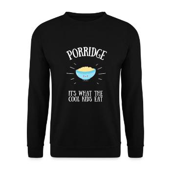 Porridge Cereal Grits Kasha Upma Rice And Oats - Unisex Sweatshirt - black - Front - Alina (178cm) & Michal (187cm)