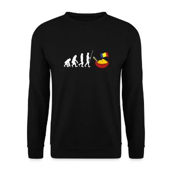 Mamaliga Romanian Moldovan Porridge Polenta - Unisex Sweatshirt - black - Front - Alina (178cm) & Michal (187cm)
