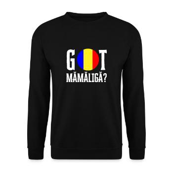 Mamaliga Romanian Moldovan Porridge Polenta - Unisex Pullover - Schwarz - Vorne - Alina (178cm) & Michal (187cm)
