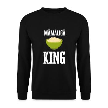 Mamaliga Romanian Moldovan Porridge Polenta - Unisex Sweatshirt - black - Front - Alina (178cm) & Michal (187cm)