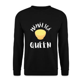 Mamaliga Romanian Moldovan Porridge Polenta - Unisex Sweatshirt - black - Front - Alina (178cm) & Michal (187cm)