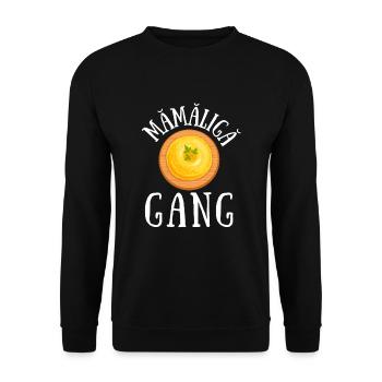 Mamaliga Romanian Moldovan Porridge Polenta - Unisex Sweatshirt - black - Front - Alina (178cm) & Michal (187cm)