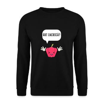 Zacusca Mamaliga Romanian Moldovian Romanian Food - Unisex Pullover - Schwarz - Vorne - Alina (178cm) & Michal (187cm)