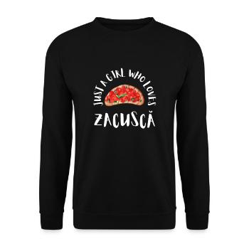 Zacusca Mamaliga Romanian Moldovian Romanian Food - Unisex Pullover - Schwarz - Vorne - Alina (178cm) & Michal (187cm)