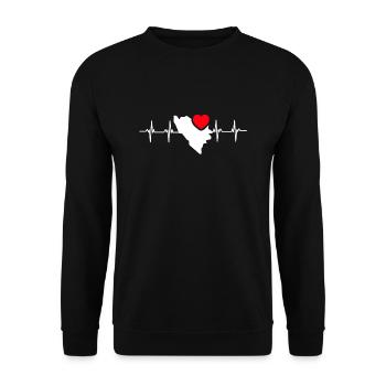Bosnie Burek Bosnie-Herzégovine patriotique - Sweat-shirt Unisexe - noir - Devant - Alina (178cm) & Michal (187cm)