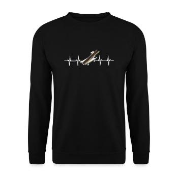 Baggage Handler Airfield Airport Worker - Unisex Sweatshirt - black - Front - Alina (178cm) & Michal (187cm)