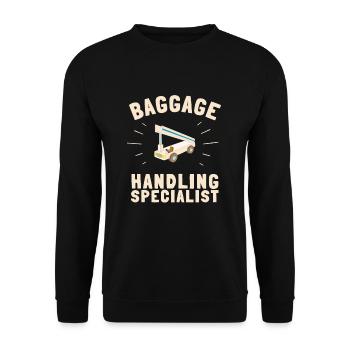 Baggage Handler Airfield Airport Worker - Unisex Sweatshirt - black - Front - Alina (178cm) & Michal (187cm)