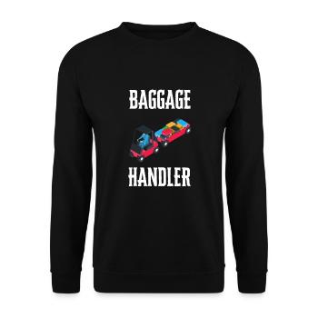 Baggage Handler Airfield Airport Worker - Unisex Sweatshirt - black - Front - Alina (178cm) & Michal (187cm)