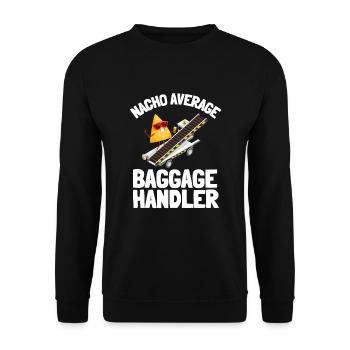 Baggage Handler Airfield Airport Worker - Unisex Sweatshirt - black - Front - Alina (178cm) & Michal (187cm)