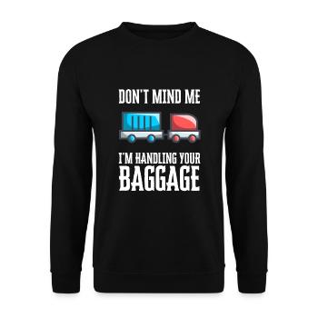 Baggage Handler Airfield Airport Worker - Unisex Sweatshirt - black - Front - Alina (178cm) & Michal (187cm)